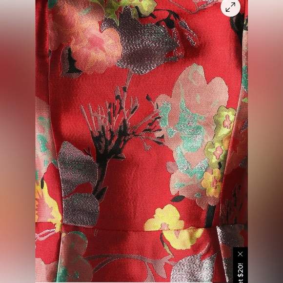 Lulus so stunning mini jacquard floral puff sleeve holiday party wedding dress - Picture 3 of 11